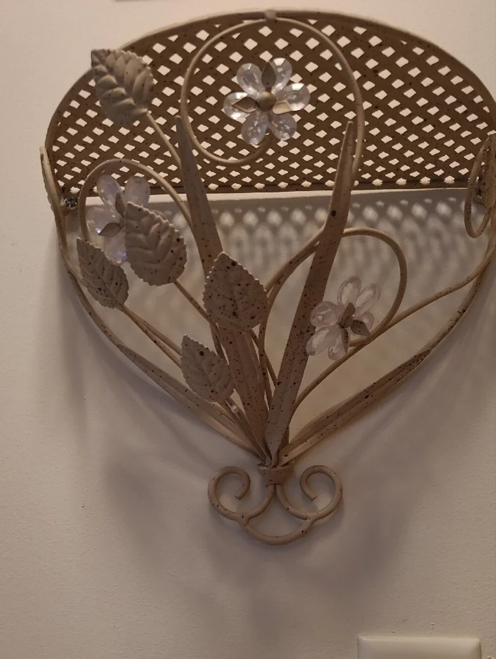 Metal Wall Shelf Cream Color